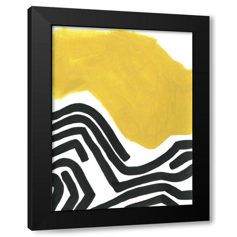 Color Block Maze I Black Modern Wood Framed Art Print by Vess, June Erica