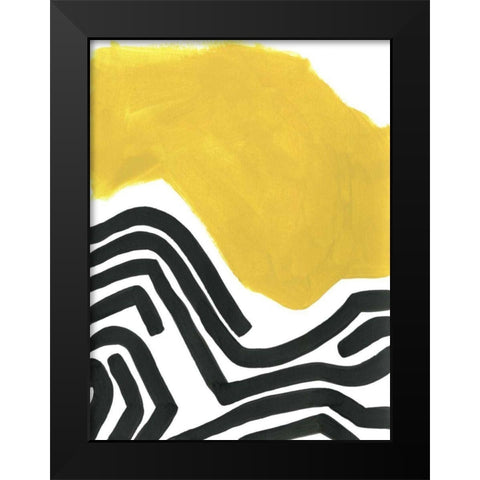 Color Block Maze I Black Modern Wood Framed Art Print by Vess, June Erica