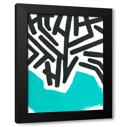 Color Block Maze II Black Modern Wood Framed Art Print with Double Matting by Vess, June Erica