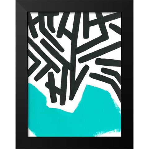 Color Block Maze II Black Modern Wood Framed Art Print by Vess, June Erica