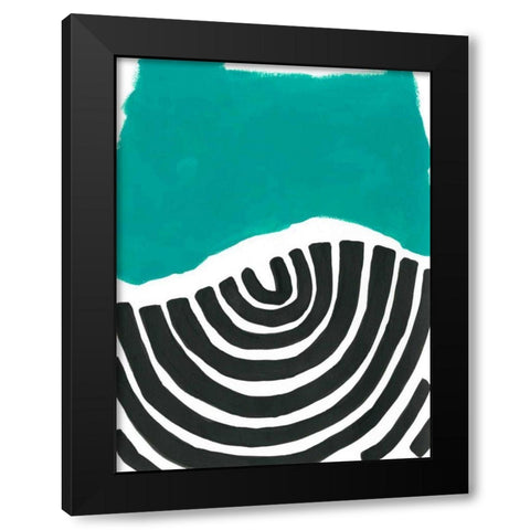 Color Block Maze VII Black Modern Wood Framed Art Print by Vess, June Erica