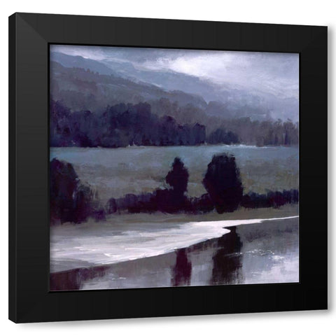 Shimmering Light Black Modern Wood Framed Art Print with Double Matting by Finch, Sheila