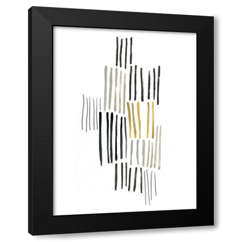 Ley Lines I Black Modern Wood Framed Art Print by Vess, June Erica