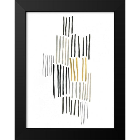 Ley Lines I Black Modern Wood Framed Art Print by Vess, June Erica