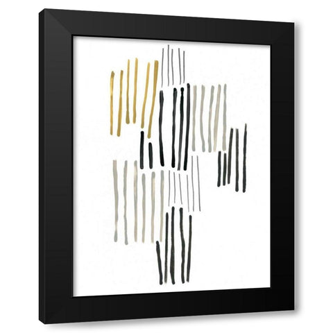 Ley Lines IV Black Modern Wood Framed Art Print by Vess, June Erica
