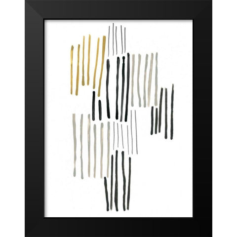 Ley Lines IV Black Modern Wood Framed Art Print by Vess, June Erica