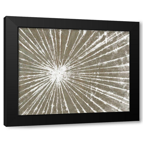 White Burst I Black Modern Wood Framed Art Print with Double Matting by Studio W