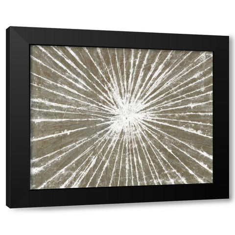 White Burst III Black Modern Wood Framed Art Print with Double Matting by Studio W