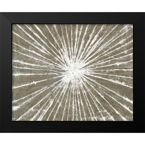 White Burst III Black Modern Wood Framed Art Print by Studio W