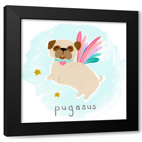 Fantastic Besties II Black Modern Wood Framed Art Print by Vess, June Erica