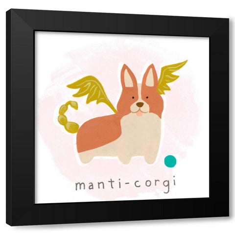 Fantastic Besties IV Black Modern Wood Framed Art Print by Vess, June Erica