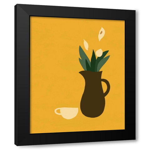 Mod Peace Lily I Black Modern Wood Framed Art Print with Double Matting by Green, Jacob