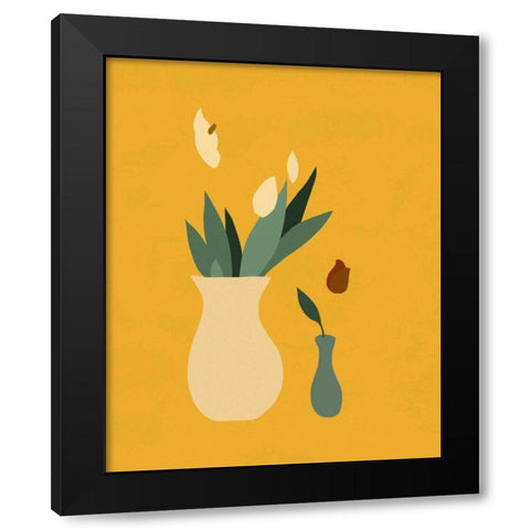 Mod Peace Lily II Black Modern Wood Framed Art Print with Double Matting by Green, Jacob
