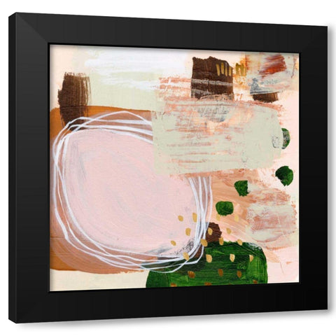 Floating Rose I Black Modern Wood Framed Art Print with Double Matting by Wang, Melissa