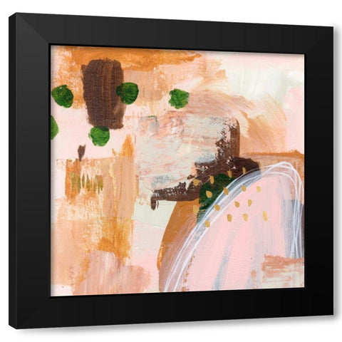 Floating Rose II Black Modern Wood Framed Art Print with Double Matting by Wang, Melissa