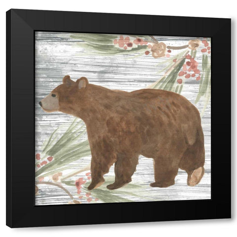 Pinecone Lodge IV Black Modern Wood Framed Art Print by Vess, June Erica