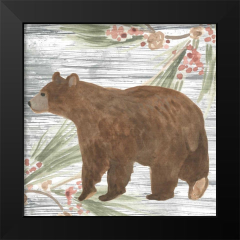 Pinecone Lodge IV Black Modern Wood Framed Art Print by Vess, June Erica