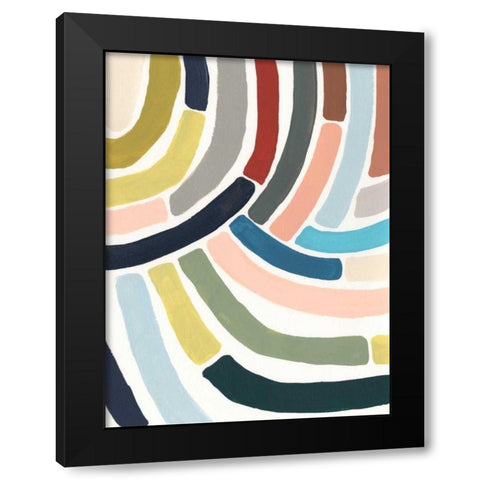 Mosaic Curve II Black Modern Wood Framed Art Print by Vess, June Erica