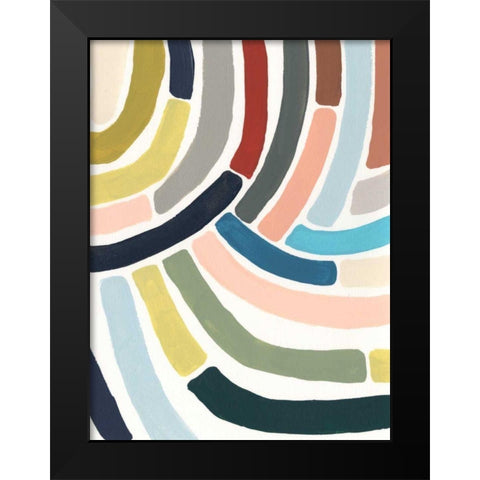 Mosaic Curve II Black Modern Wood Framed Art Print by Vess, June Erica