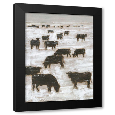 Winter Grazing I Black Modern Wood Framed Art Print by Harper, Ethan