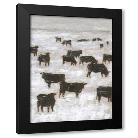 Winter Grazing II Black Modern Wood Framed Art Print by Harper, Ethan
