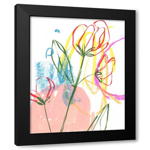 Tulip Formation I Black Modern Wood Framed Art Print with Double Matting by Wang, Melissa