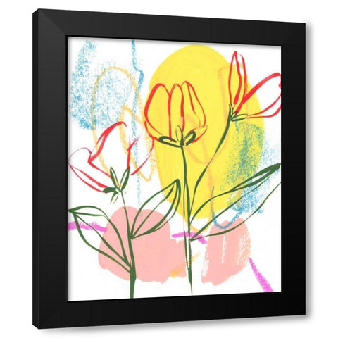 Tulip Formation II Black Modern Wood Framed Art Print with Double Matting by Wang, Melissa
