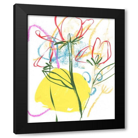 Tulip Formation IV Black Modern Wood Framed Art Print with Double Matting by Wang, Melissa