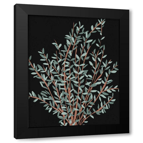Gunni Eucalyptus I Black Modern Wood Framed Art Print with Double Matting by Wang, Melissa