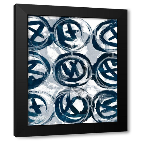 Indigo Memory II Black Modern Wood Framed Art Print by Vess, June Erica