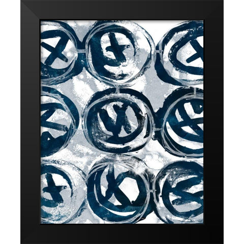 Indigo Memory II Black Modern Wood Framed Art Print by Vess, June Erica