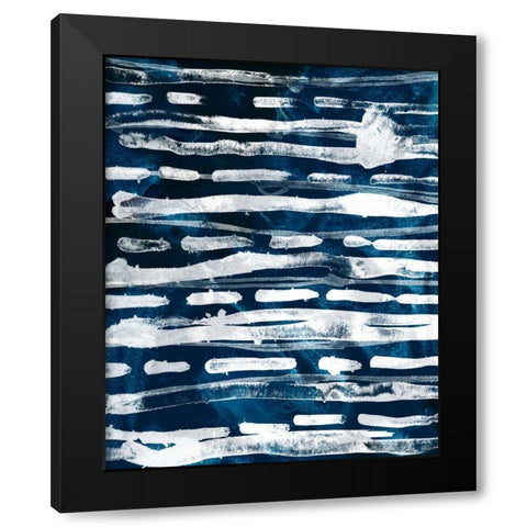Indigo Memory III Black Modern Wood Framed Art Print by Vess, June Erica