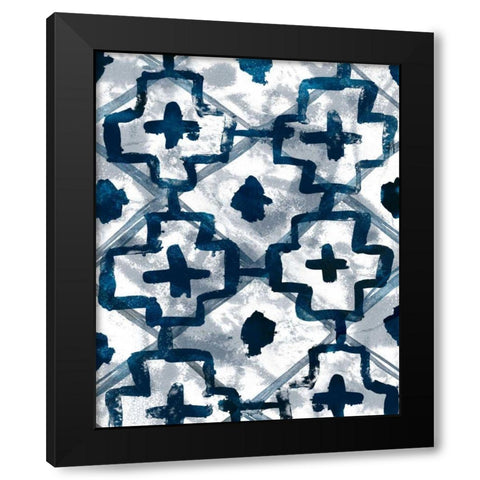 Indigo Memory VI Black Modern Wood Framed Art Print with Double Matting by Vess, June Erica