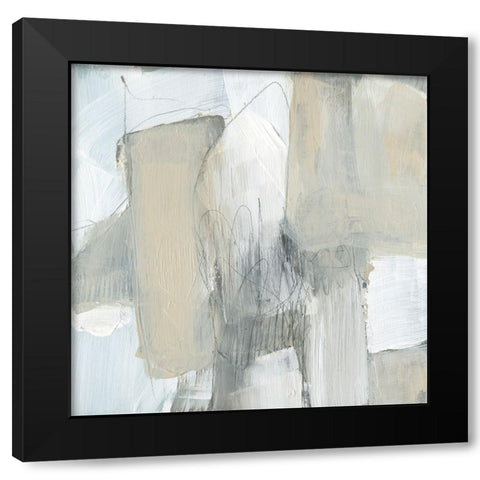 Kinetic Neutrals II Black Modern Wood Framed Art Print with Double Matting by Goldberger, Jennifer