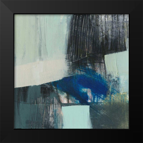 Cobalt Swipe I Black Modern Wood Framed Art Print by Goldberger, Jennifer