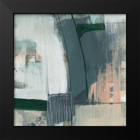 Collaged Plains I Black Modern Wood Framed Art Print by Goldberger, Jennifer