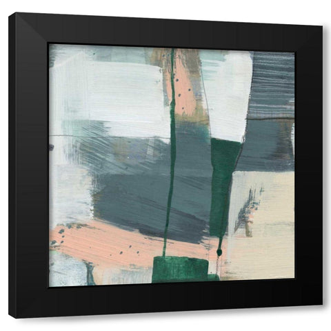 Collaged Plains II Black Modern Wood Framed Art Print with Double Matting by Goldberger, Jennifer