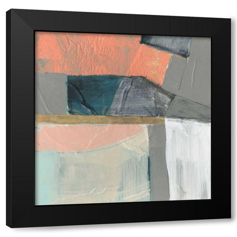 Hints of Coral I Black Modern Wood Framed Art Print with Double Matting by Goldberger, Jennifer