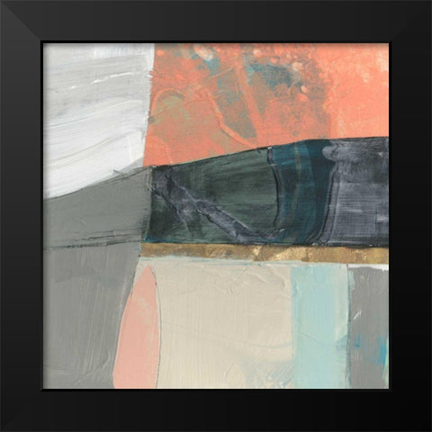 Hints of Coral II Black Modern Wood Framed Art Print by Goldberger, Jennifer