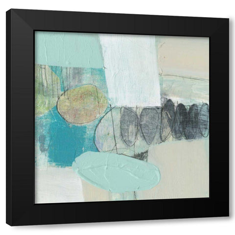 Seafoam Orbs I Black Modern Wood Framed Art Print by Goldberger, Jennifer