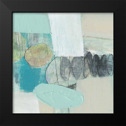 Seafoam Orbs I Black Modern Wood Framed Art Print by Goldberger, Jennifer