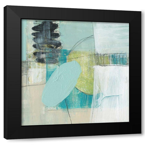 Seafoam Orbs II Black Modern Wood Framed Art Print by Goldberger, Jennifer