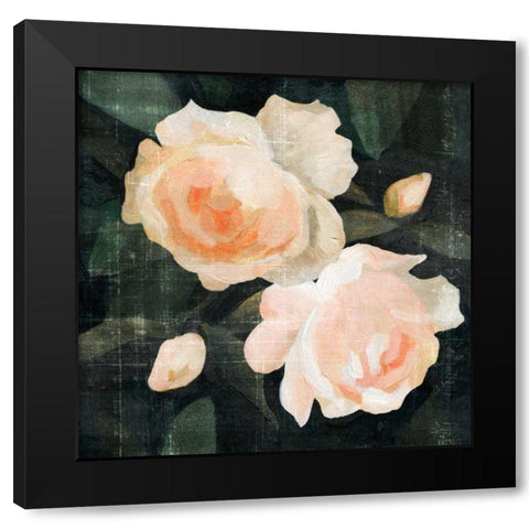 Soft Garden Roses I Black Modern Wood Framed Art Print by Caroline, Emma