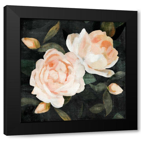 Soft Garden Roses II Black Modern Wood Framed Art Print by Caroline, Emma