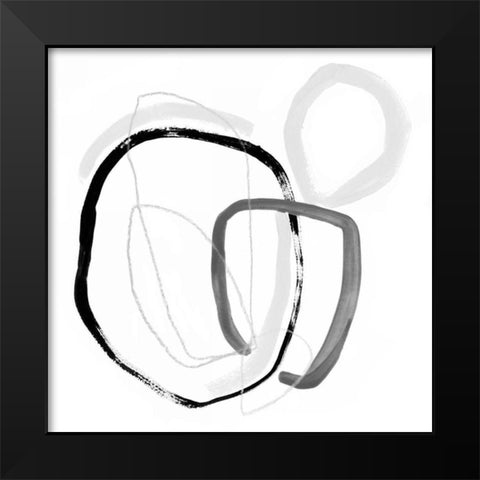 Black and Grey Vibration I Black Modern Wood Framed Art Print by Borges, Victoria