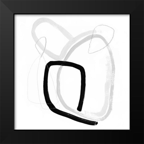 Black and Grey Vibration II Black Modern Wood Framed Art Print by Borges, Victoria