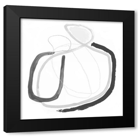 Black and Grey Vibration III Black Modern Wood Framed Art Print with Double Matting by Borges, Victoria