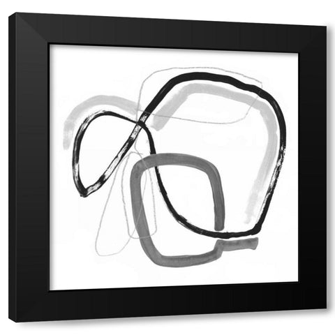 Black and Grey Vibration IV Black Modern Wood Framed Art Print with Double Matting by Borges, Victoria