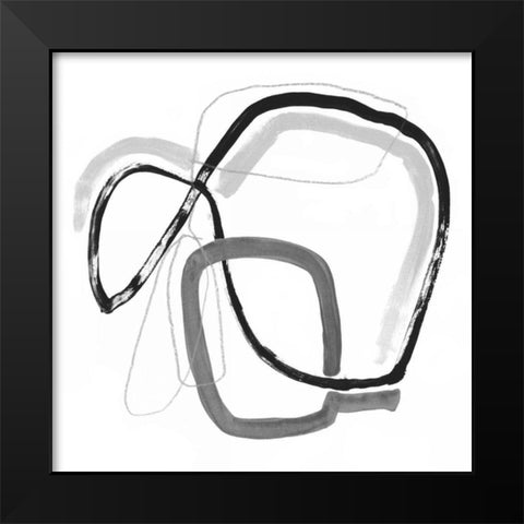 Black and Grey Vibration IV Black Modern Wood Framed Art Print by Borges, Victoria