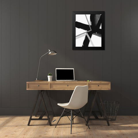 Angular Pulse II Black Modern Wood Framed Art Print by Vess, June Erica
